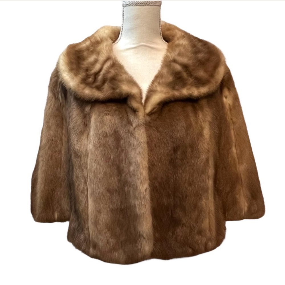 Vintage Donaldson’s REAL Brown Mink Pocketed Cape